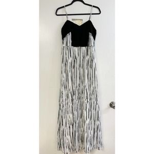 NWT BAR III Black & White Maxi Dress M (1086)